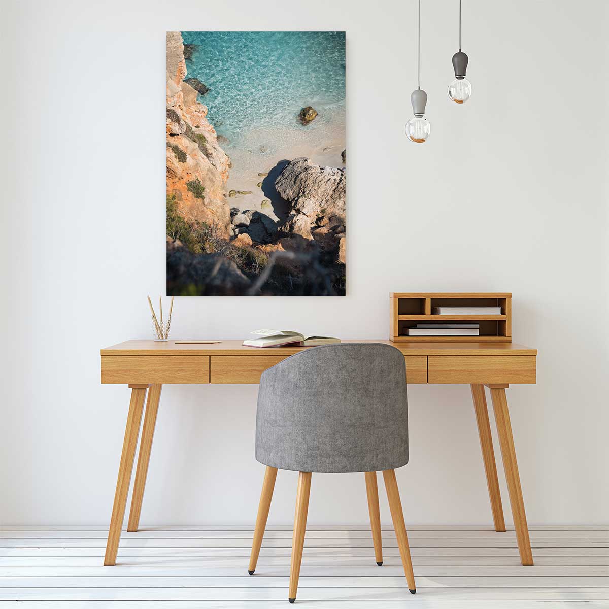 Tableau plage secrete en grèce tableau alu dibond, HEXOA