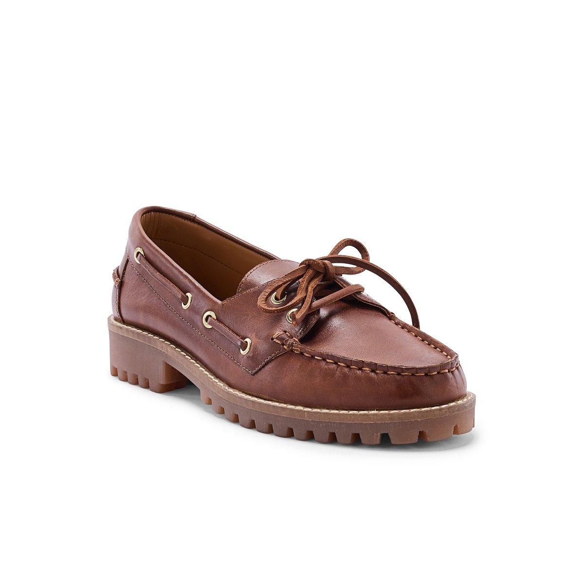 Chaussures bateau femme marron, PEDICONFORT