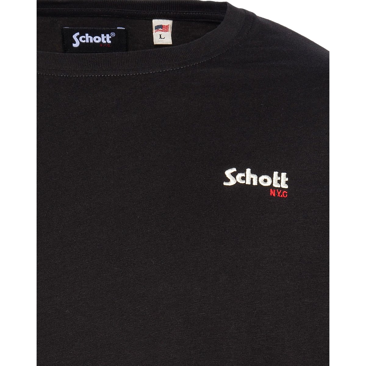 T-shirt brodé Schott NYC® noir, SCHOTT