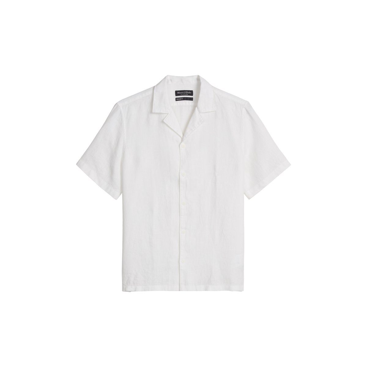 Chemise à manches courtes regular en pur lin blanc, MARC O'POLO
