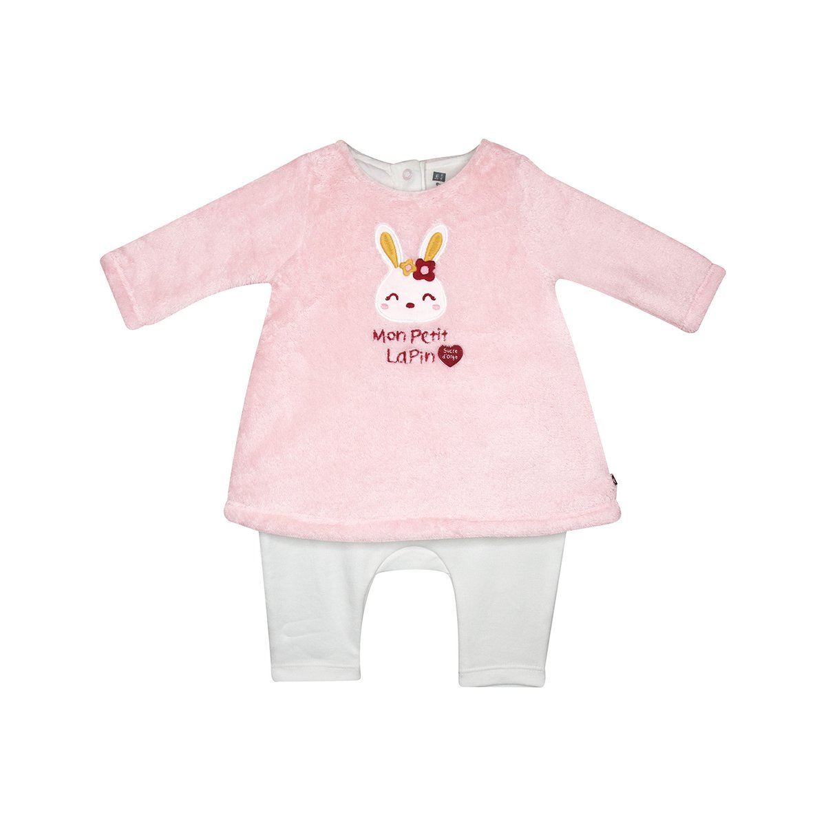 Combirobe idalie maille naissance rose, SUCRE D'ORGE