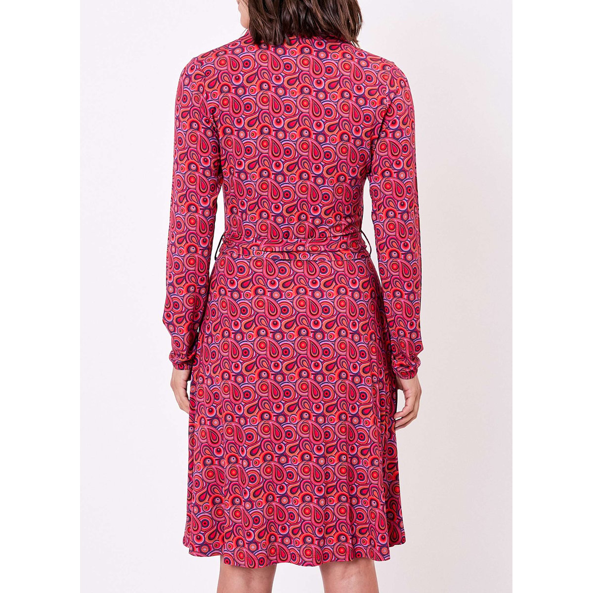 Robe imprimée maille fluide ceinturée EZONE violet paisley, PRINCESSE NOMADE