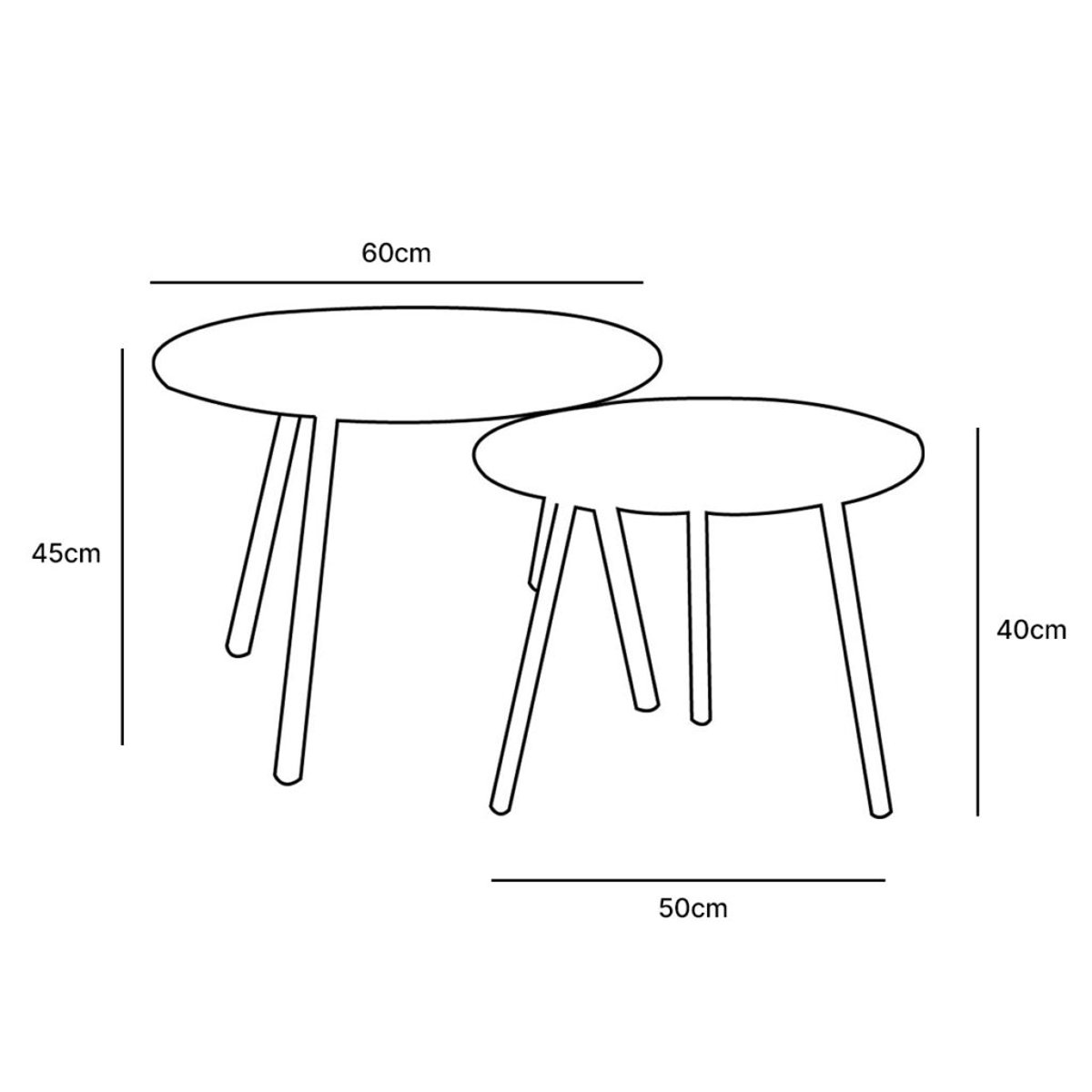 Lot de 2 tables de jardin rondes en acier Marron MARINA marron glacé, WILSA GARDEN