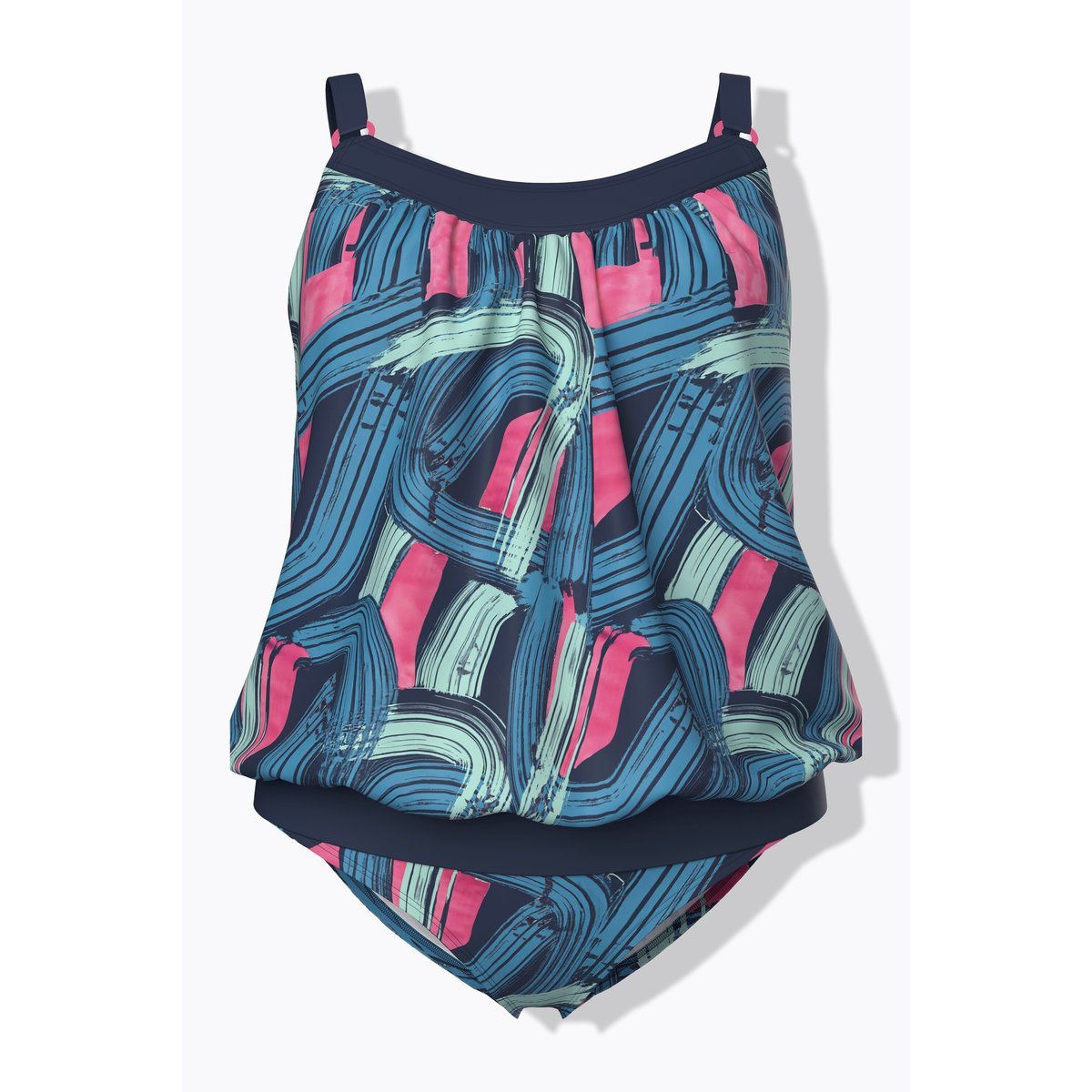 Tankini avec bonnets souples bleu foncé, ULLA POPKEN