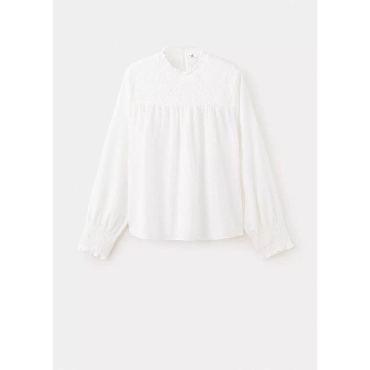 Blouse en coton nid d’abeille blanc cassé, MANGO TEEN