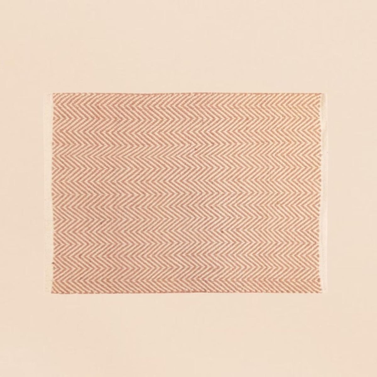 Tapis rectangulaire chevron 90x60cm marron, ORNAMI