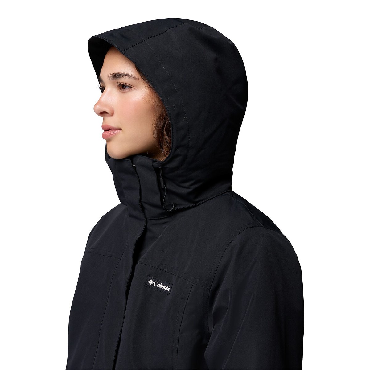 Cappotto lungo con chiusura a zip, per l'inverno rigido nero , COLUMBIA
