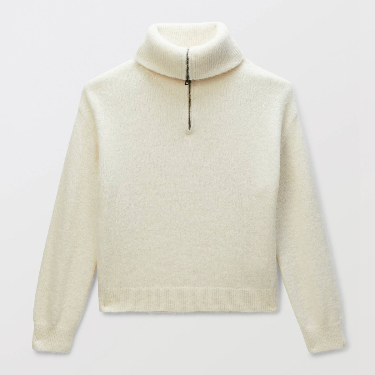 Pull col camionneur uni contenant de l'Alpaga ecru, MONOPRIX