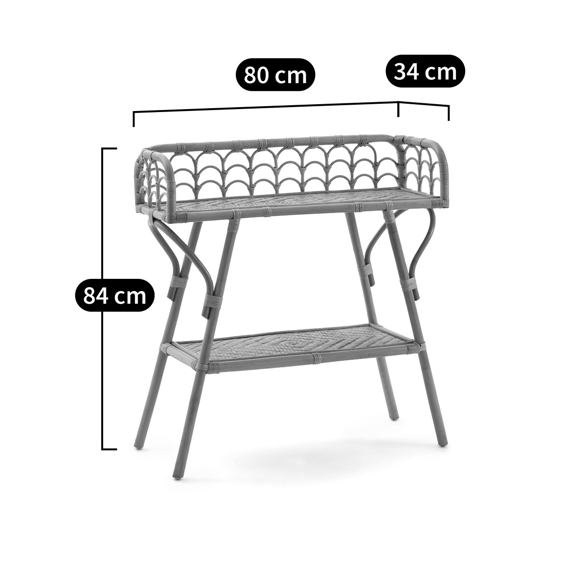 Malu Vintage Console Table in Rattan Cane natural, LA REDOUTE INTERIEURS