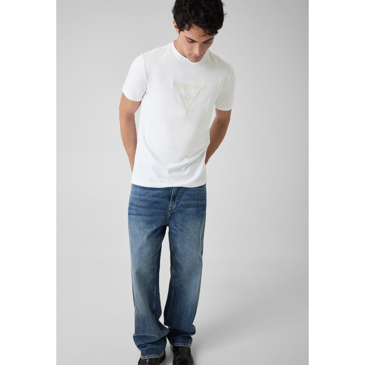 T-Shirt Avec Logo Imprimé blanc, GUESS