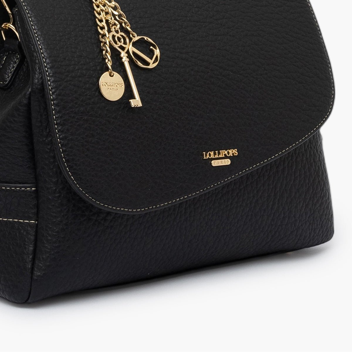 Grand sac porté épaule Todora noir,doré, LOLLIPOPS
