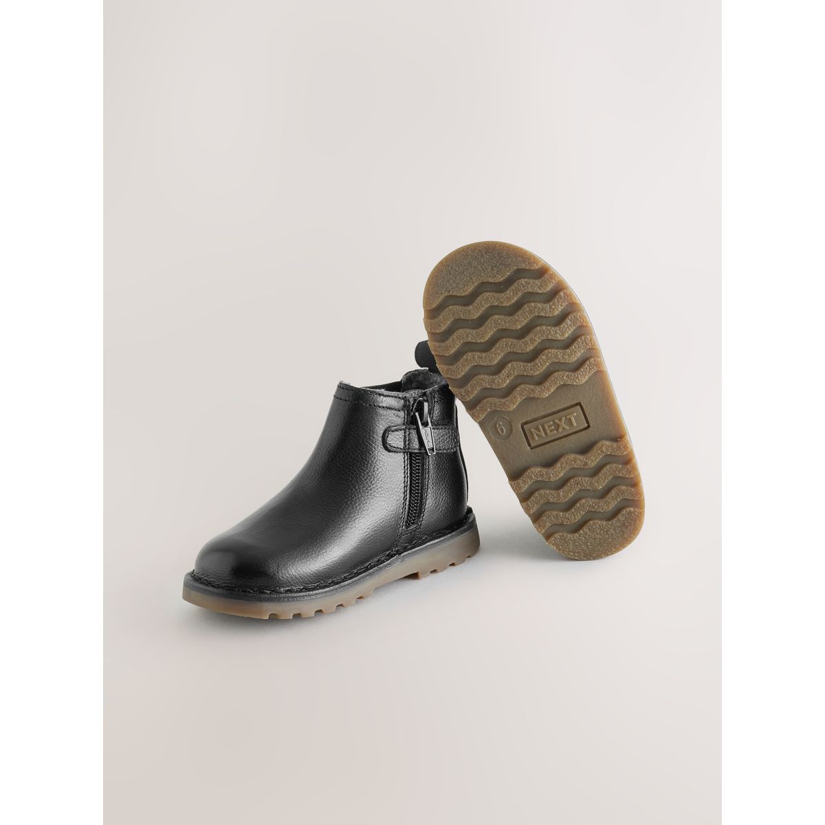 Bottines chelsea en cuir doublées noir, NEXT