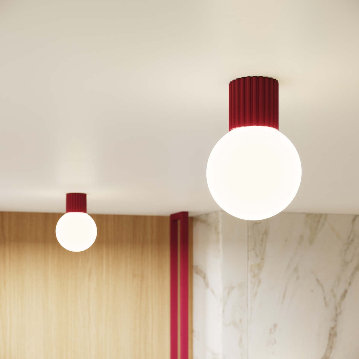 Applique Aluminium Bourgogne G9 1 Halo couleur unique, EDEN