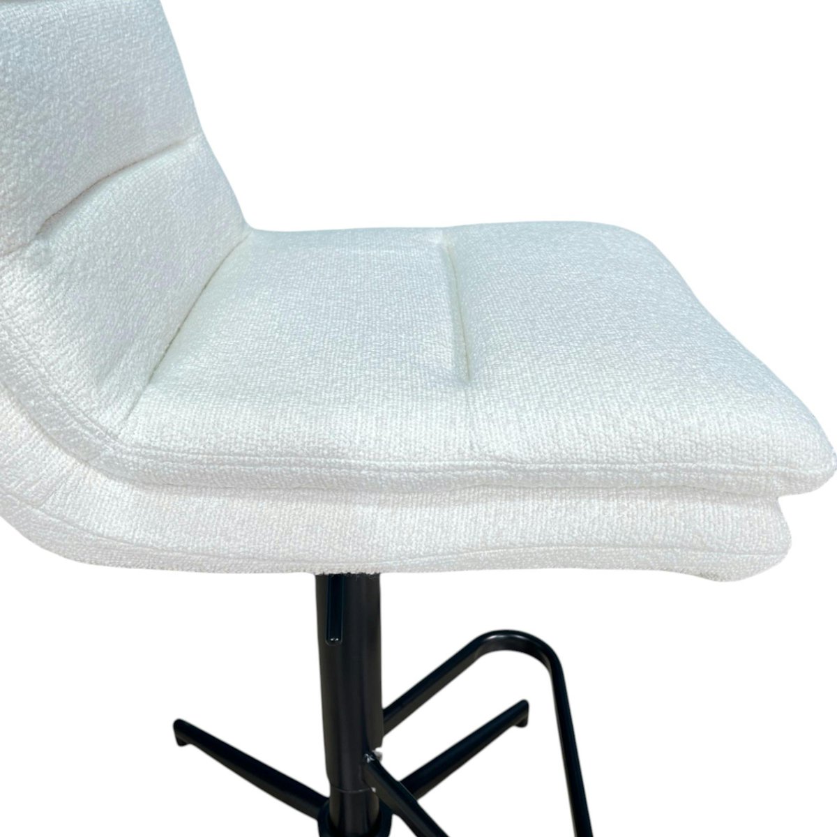 Chaise de bar en bouclettes blanches réglable en hauteur (lot de 2) PALERME blanc, PIER IMPORT