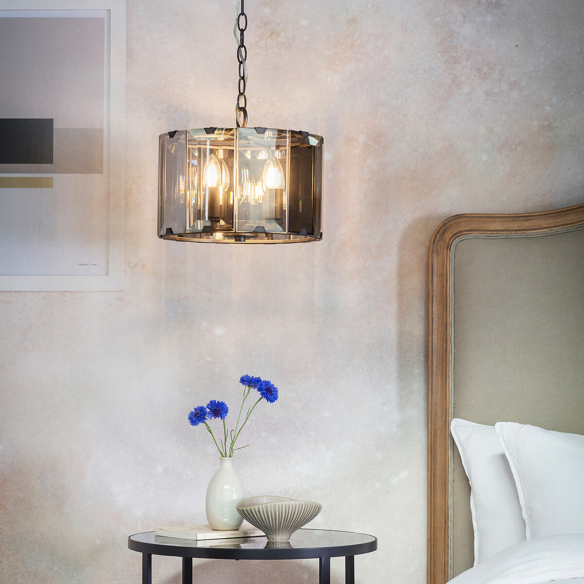 Clifton 4-Light Bevelled Glass Pendant Light grey, ÉDITÉ