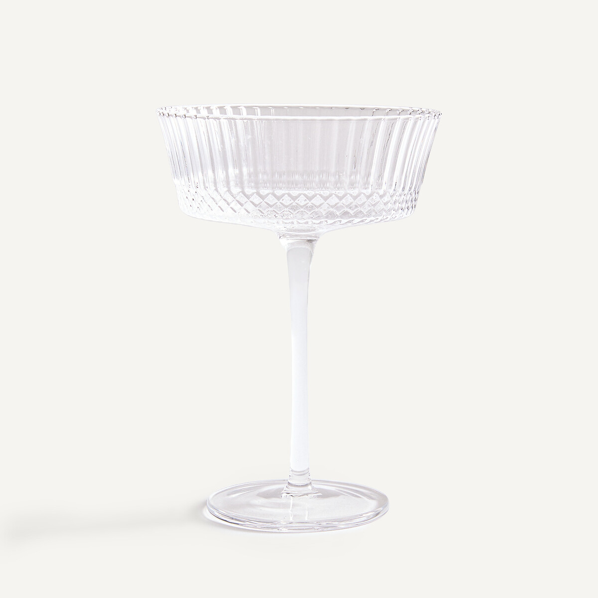 Lot de 6 coupes à champagne, en verre ciselé, ALUR transparent, AM.PM