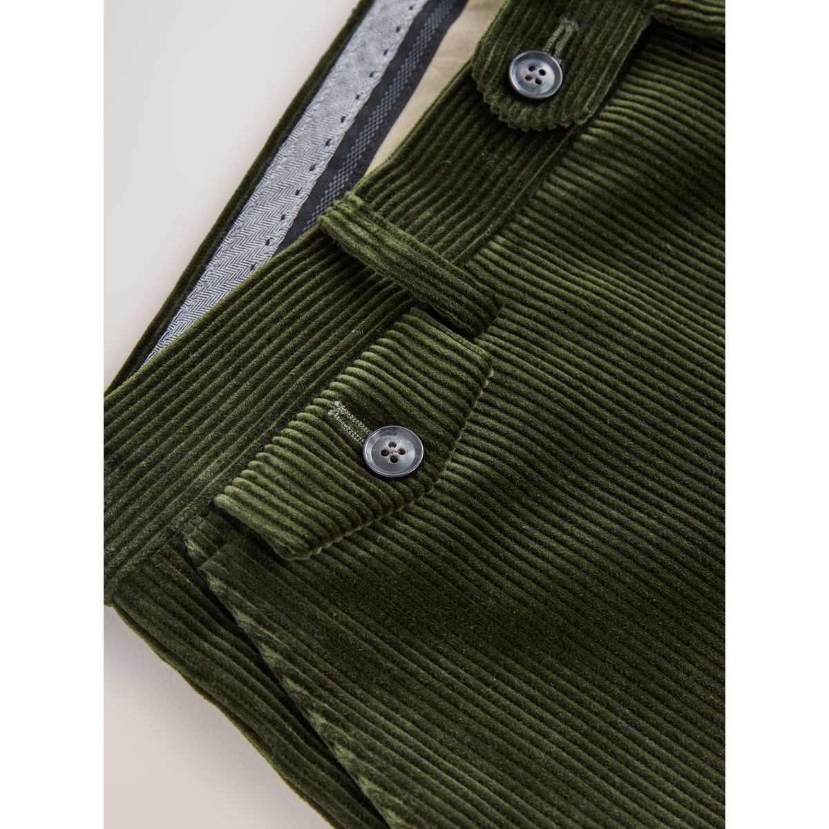 Pantalon de costume en velours pontoglio signature vert olive, NEXT