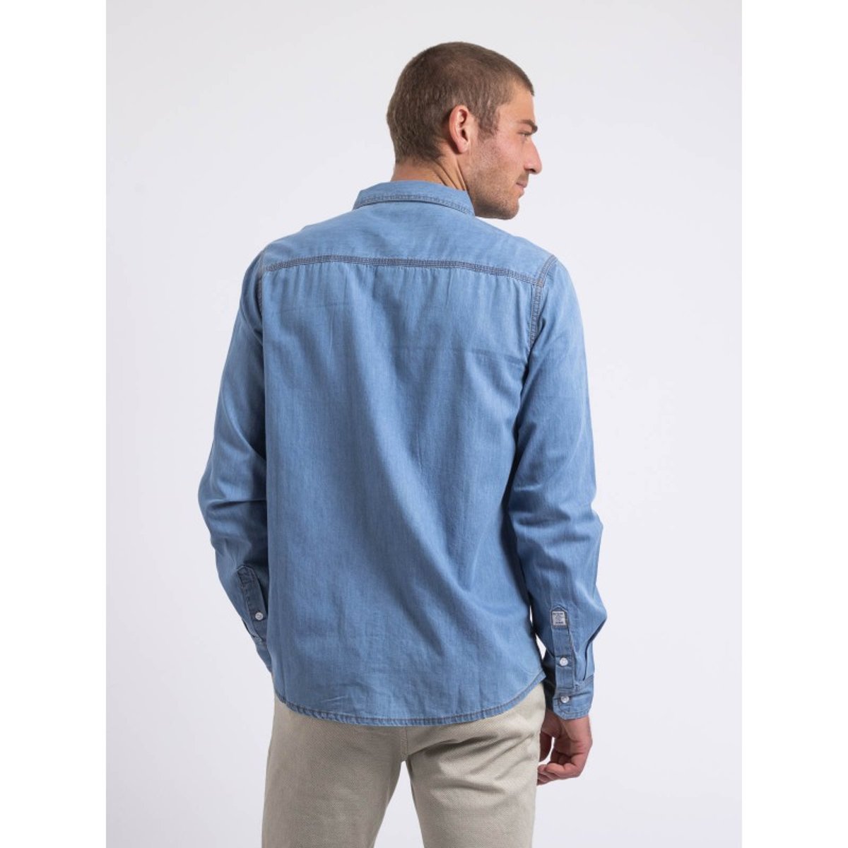 Chemise Manches Longues Effet Denim Denvik bleu, RITCHIE