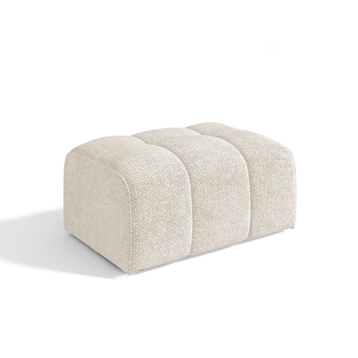 Pouf en velours chenillé BARI crème, SIA HOME