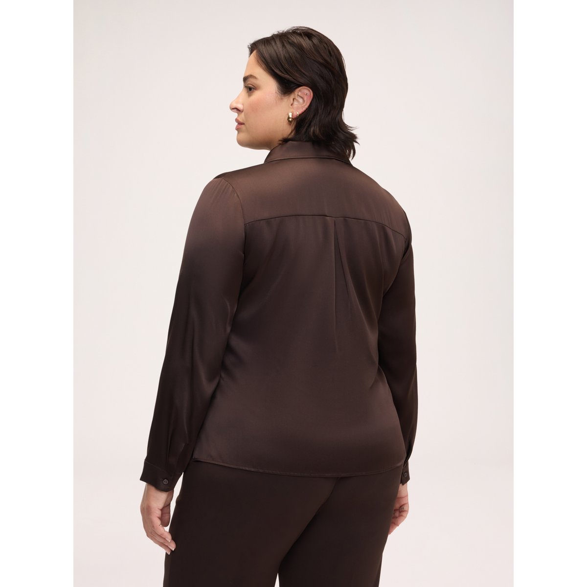 Chemise avec col classique marron, FIORELLA RUBINO
