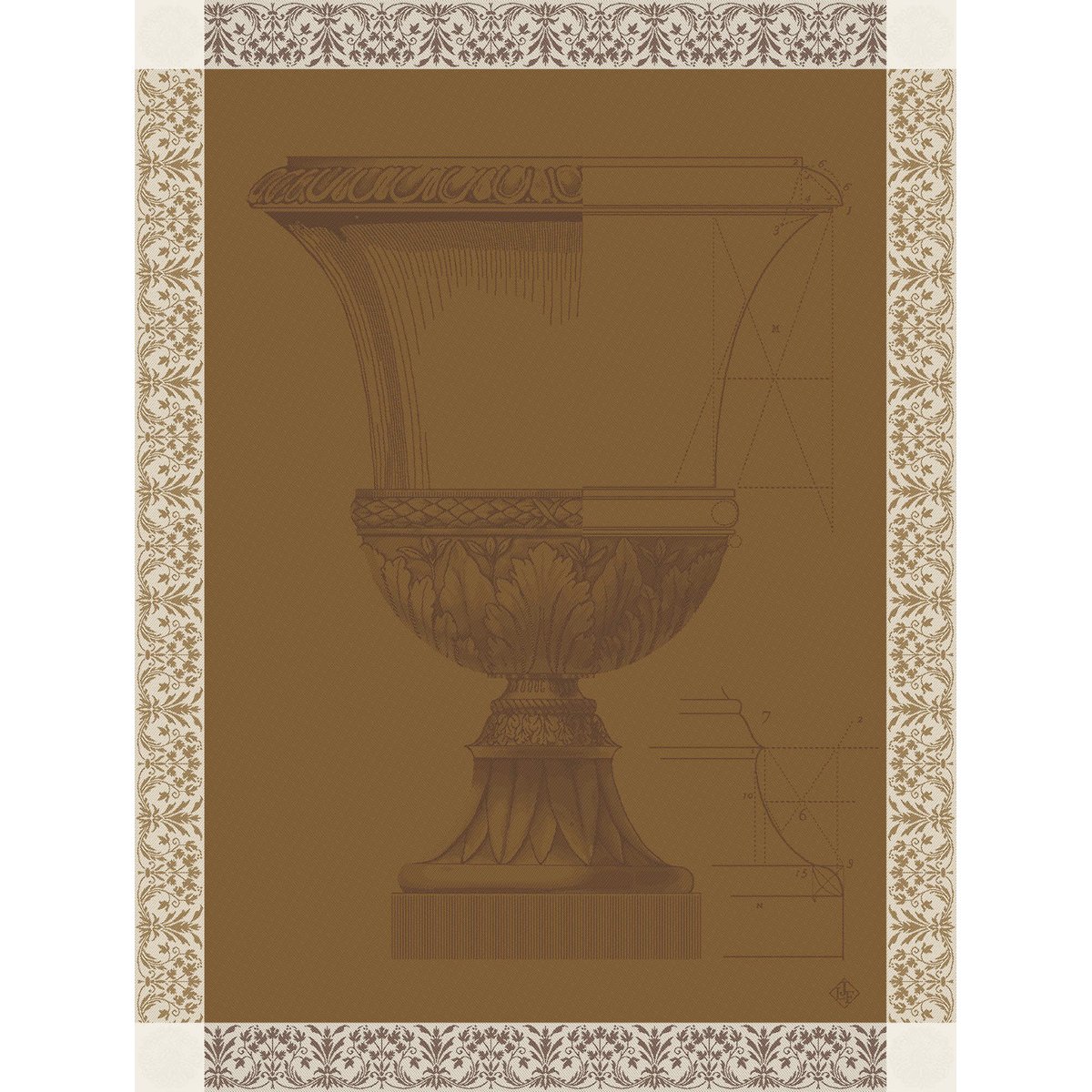 Torchon Médicis Coton sienne, LE JACQUARD FRANCAIS