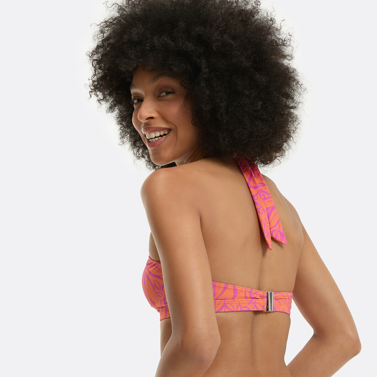 Printed Bandeau Bikini Top exotic print, LA REDOUTE COLLECTIONS