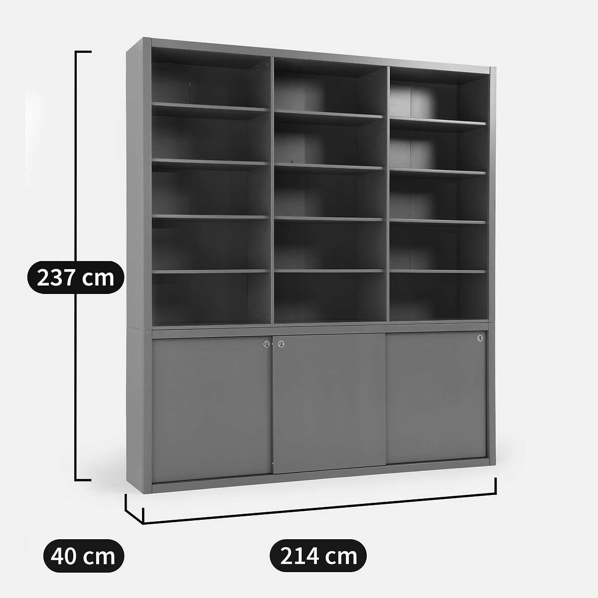 Libreria, finitura pittura opaca, 15 vani e 3 ante, ALEXANDRIE caramello , LA REDOUTE INTERIEURS