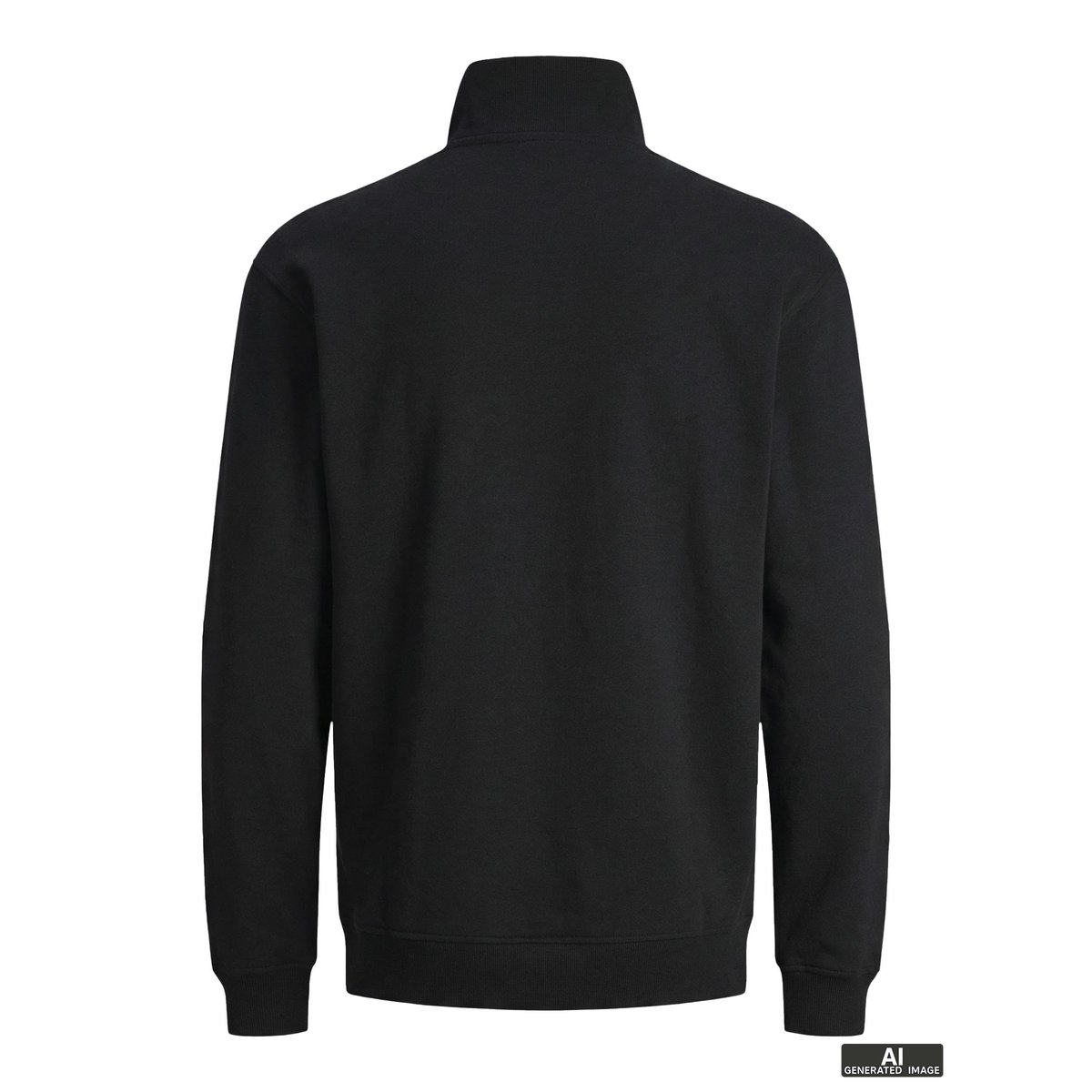 Sweat col demi-zippé noir, JACK & JONES