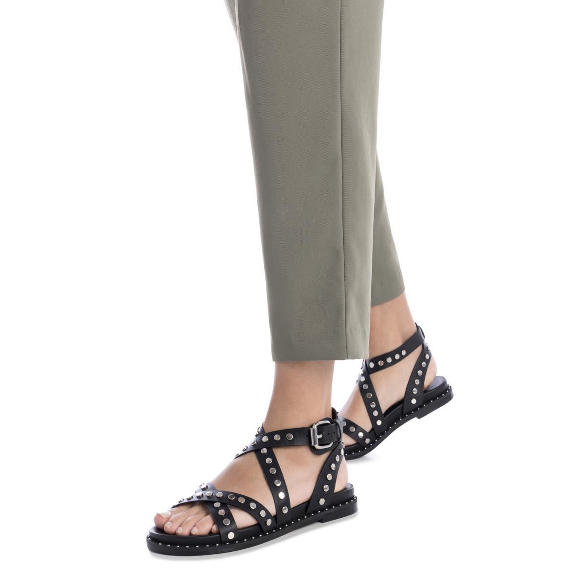 Sandale Plaine Boucle noir, CARMELA
