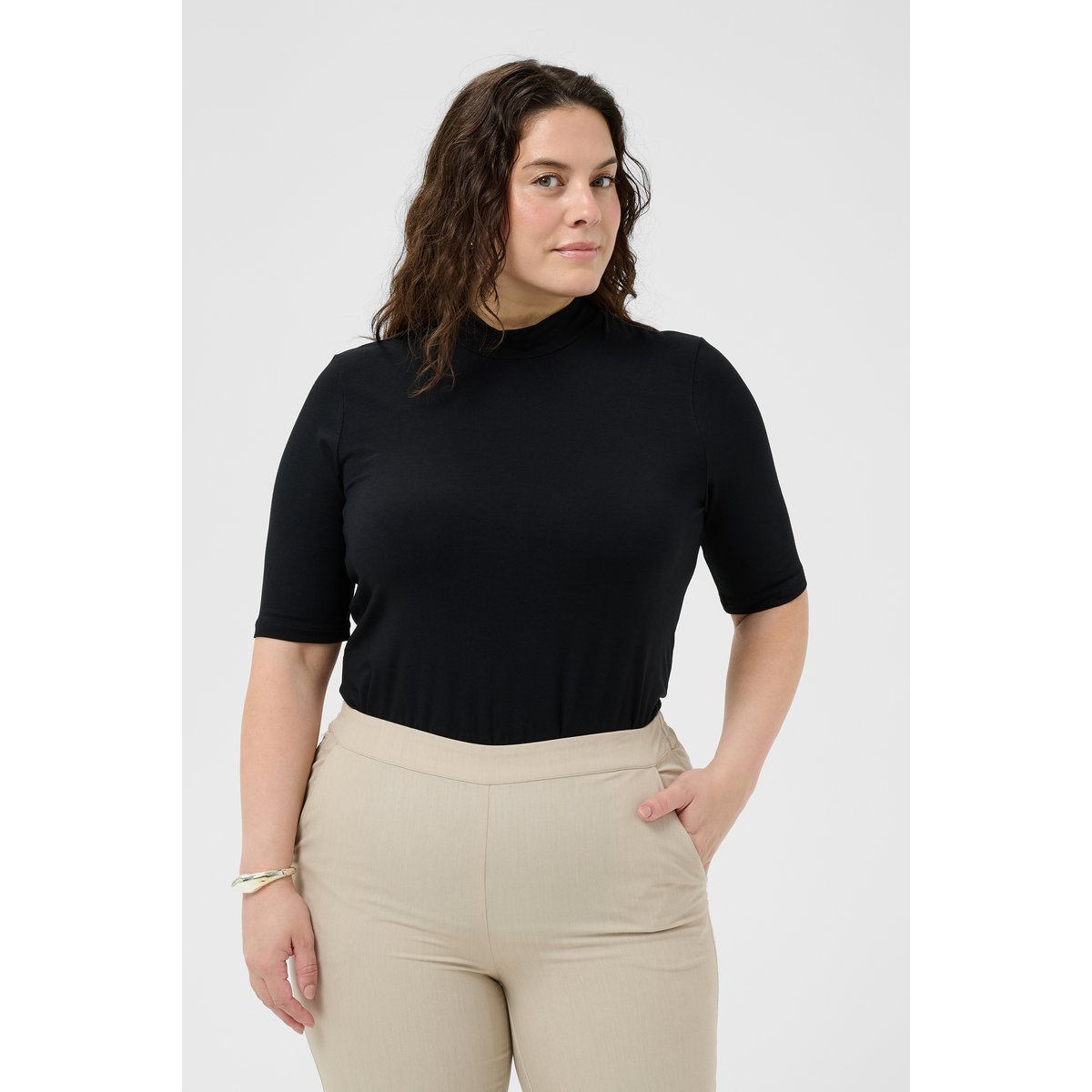 T-shirt à manches courtes noir black deep, KAFFE CURVE