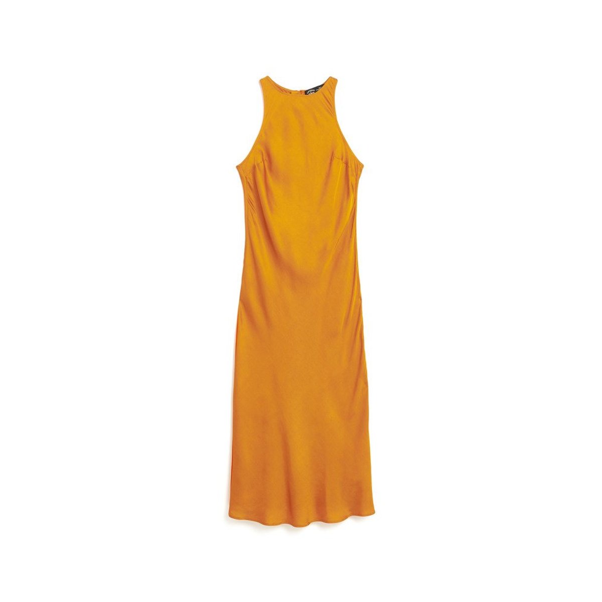 Robe mi-longue en satin à dos nageur jaune ocre héritage, SUPERDRY
