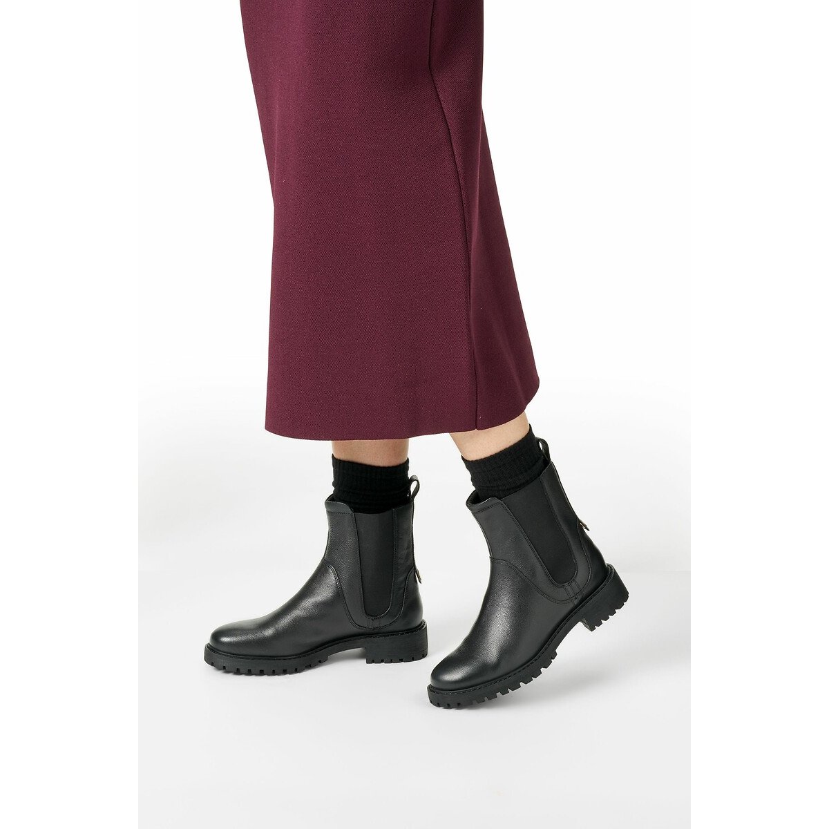 Hoara Breathable Chelsea Boots in Leather black, GEOX