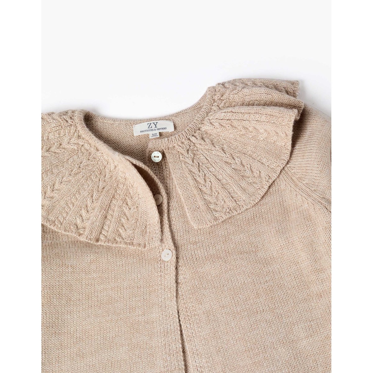 Cardigan en mélange de laine avec maxi col You&Me beige clair, ZIPPY