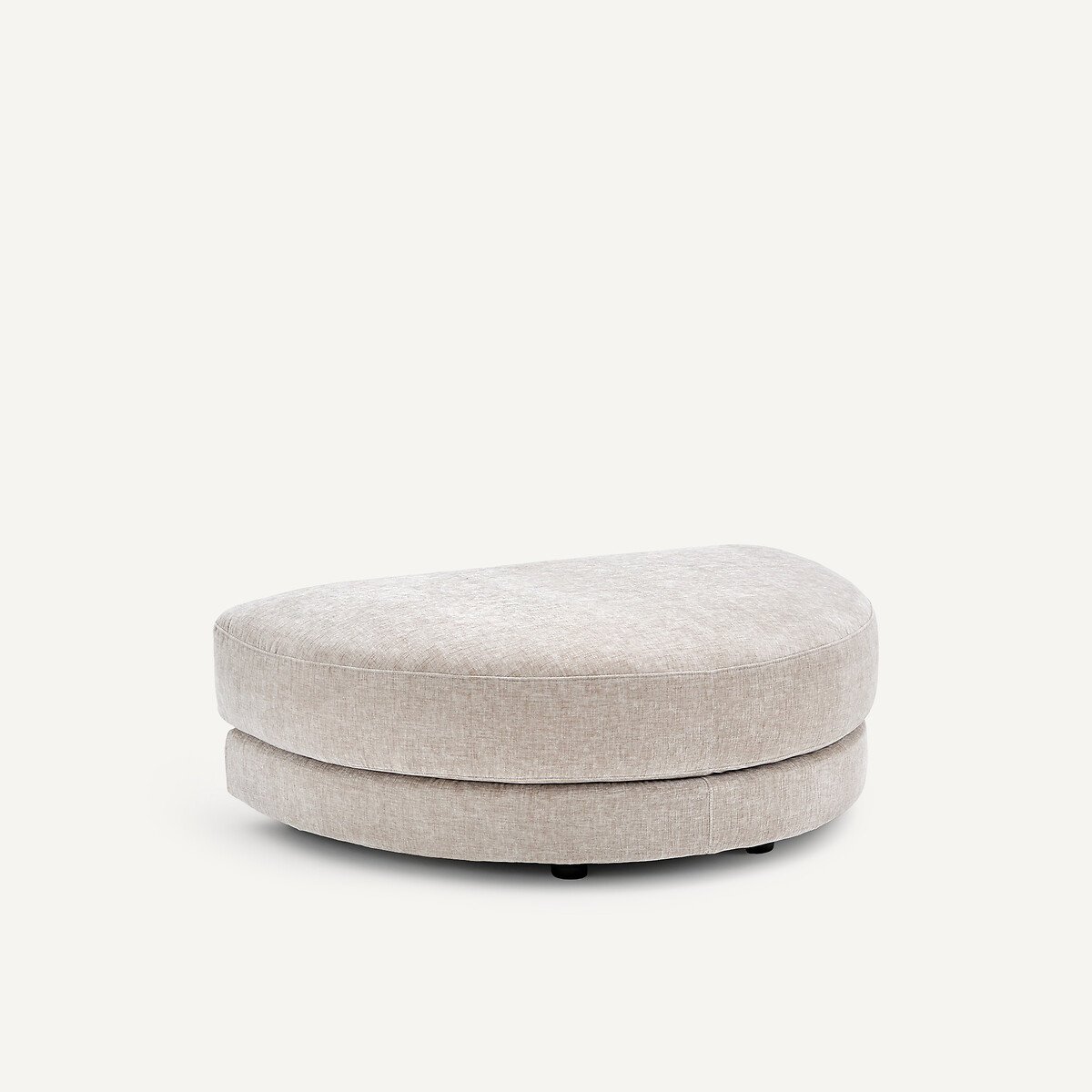 Repose-pieds modulable en velours chenille, TIBERIO gris clair, AM.PM