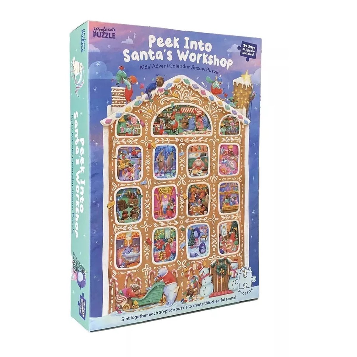 Calendrier de l'Avent L'atelier du Père Noël couleur unique, PROFESSOR PUZZLE