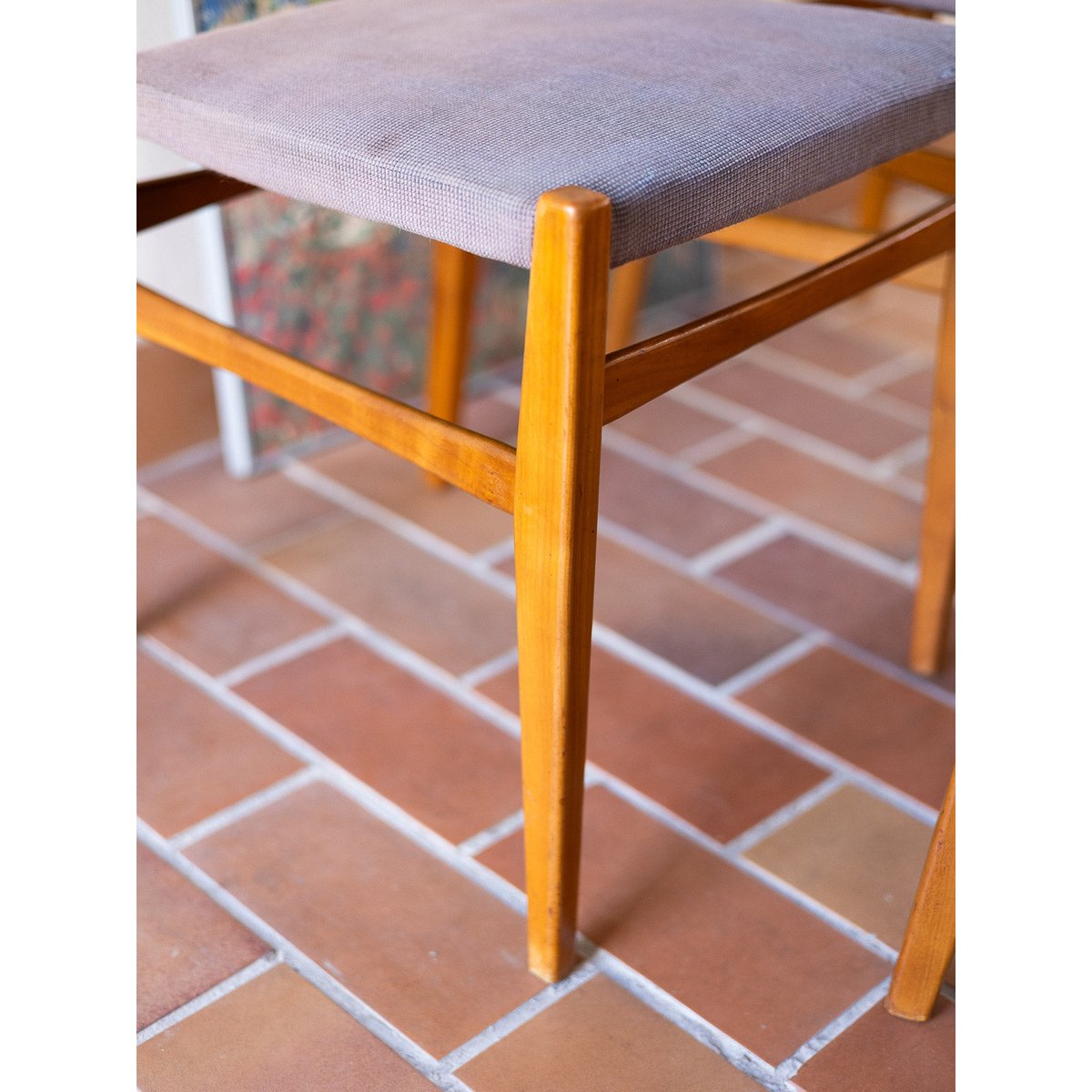 Lot de 4 chaises authentiques Alma N°1897 - Bon état bois clair, DEBONGOUT
