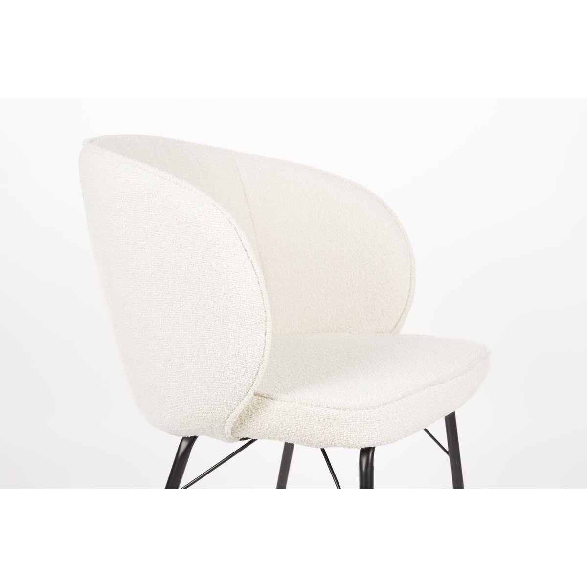 Chaise design en tissu (lot de 2), JOA blanc, BOITE A DESIGN