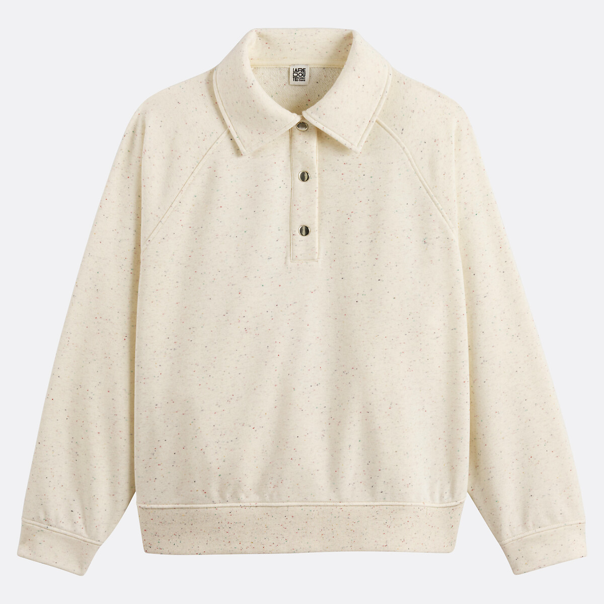 Polo Sweatshirt ecru marl, LA REDOUTE COLLECTIONS
