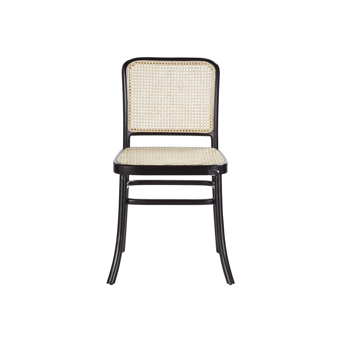 Chaise en bois d'acajou et cannage ARON noir, BERAH GETAH