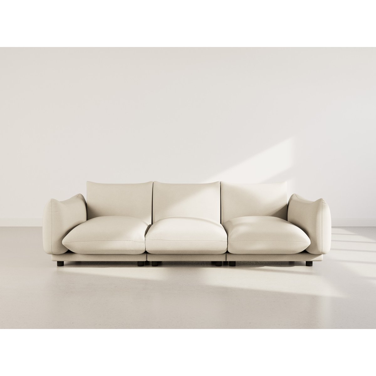 Canapé modulable en velours texturé, JEANNE beige, BEST MOBILIER