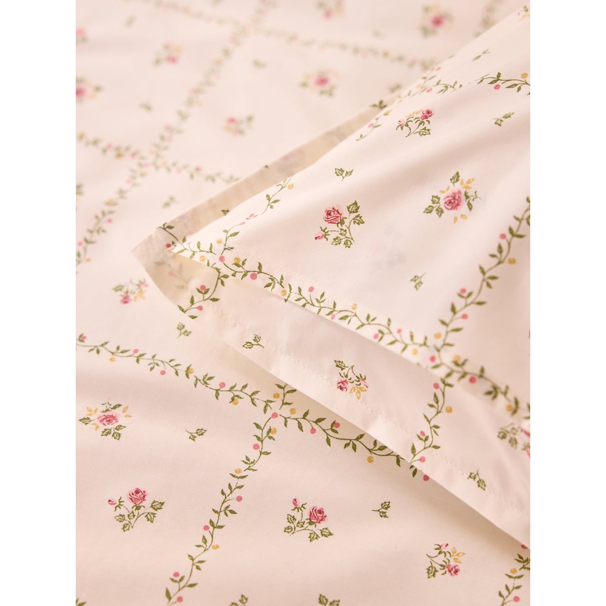 Taie d'oreiller percale de coton "Léopoldine" imprimérime multico, CYRILLUS