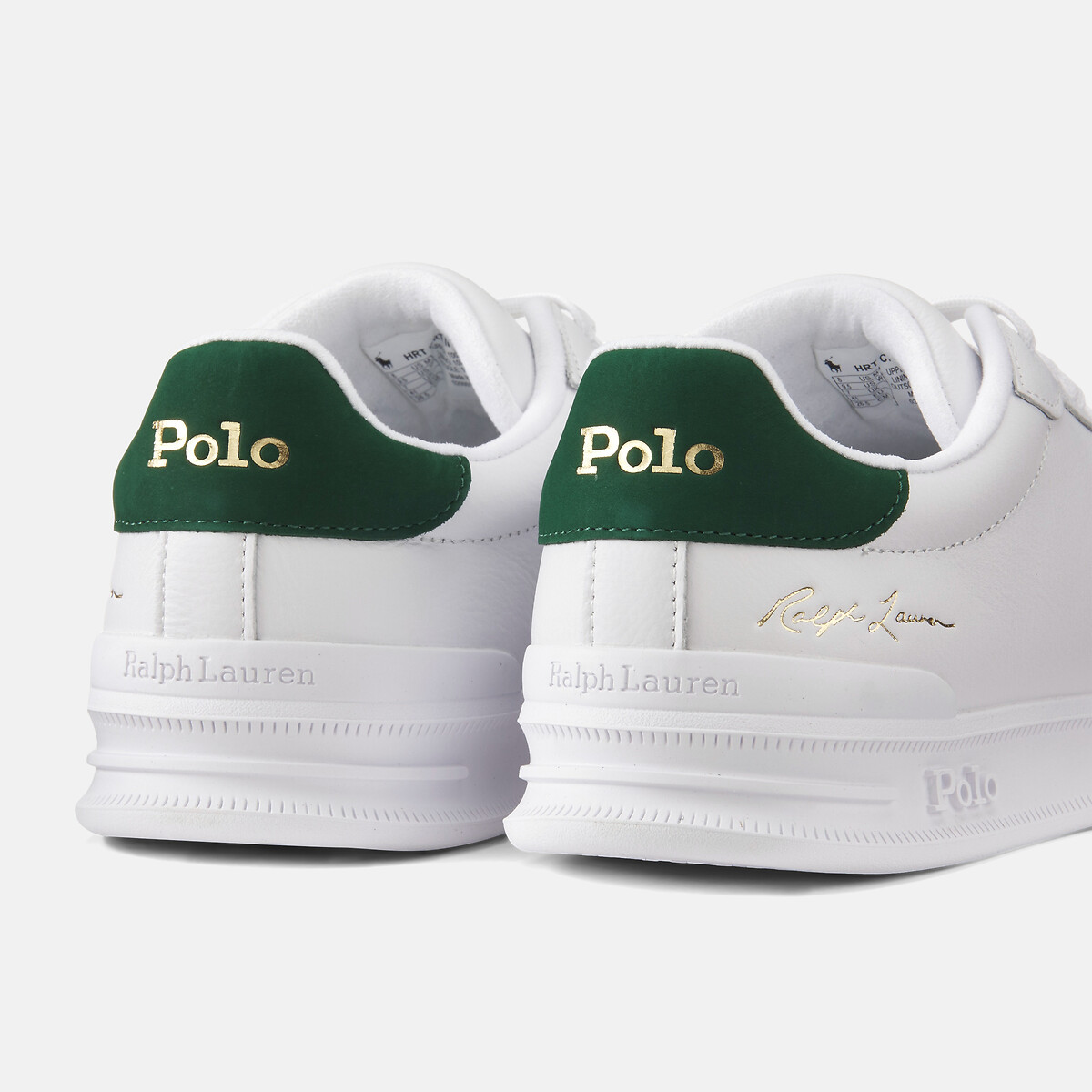 Baskets en cuir HERITAGE COURT II SIGNATURE blanc/vert foncé, POLO RALPH LAUREN