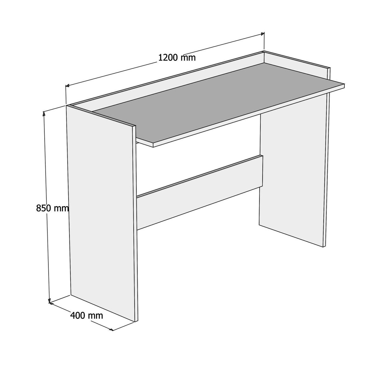 Bureau design minimaliste ERMO blanc, TOILINUX