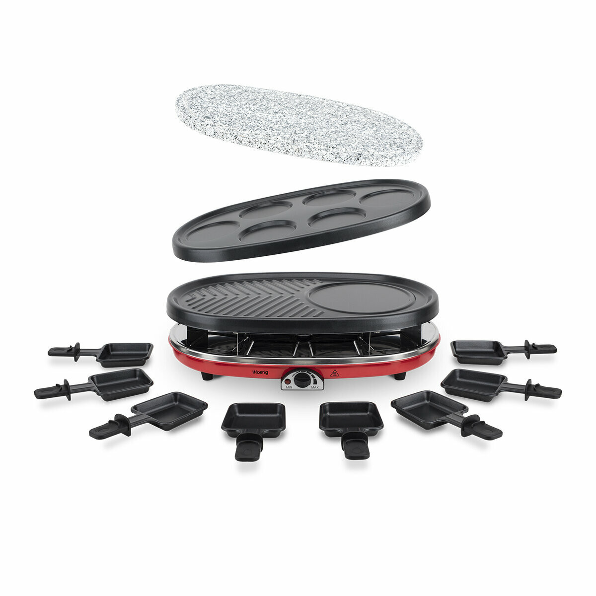 raclette 4 en 1 pour 8 personnes - rp418 gris, H.KOENIG