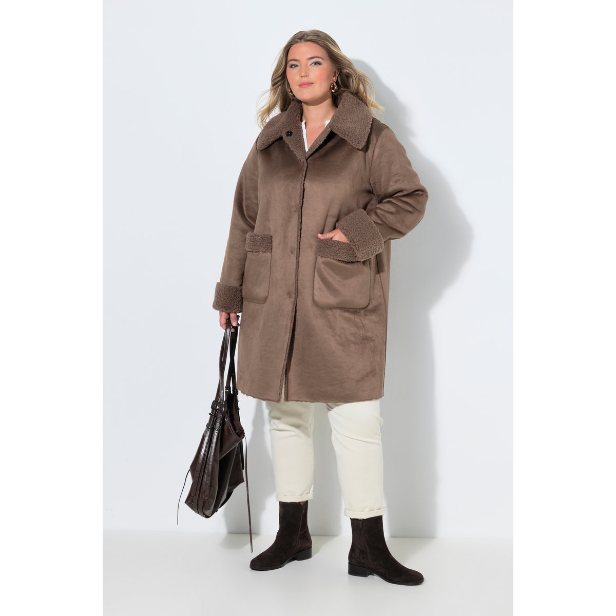 Manteau réversible (avec col) en polaire marron pâle, ULLA POPKEN