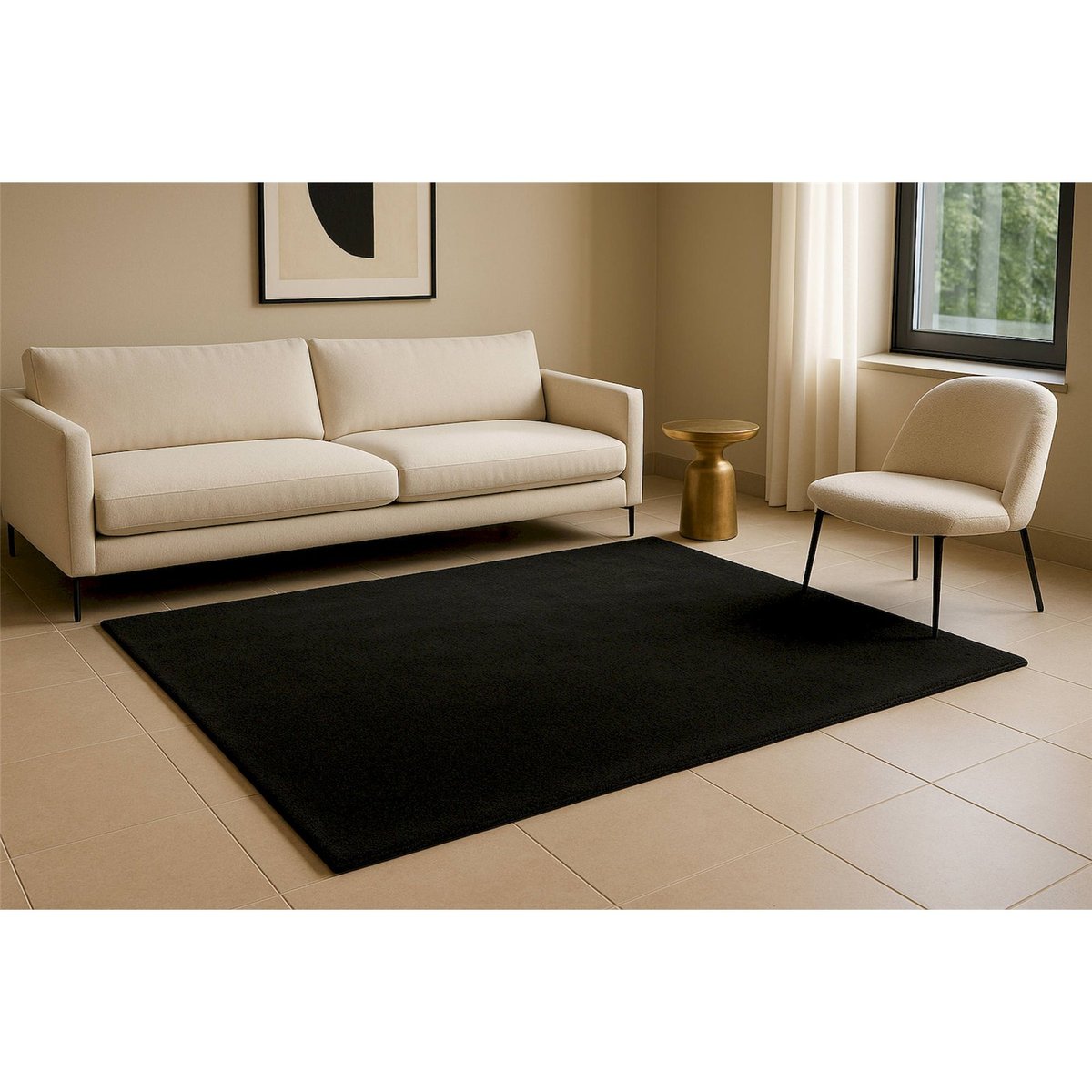 Tapis rectangulaire, Surfacer gris anthracite graphite, ARTE ESPINA