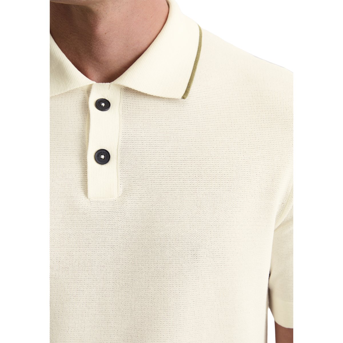 Polo en tricot DFB Travel Collection en pur coton bio blanc, MARC O'POLO