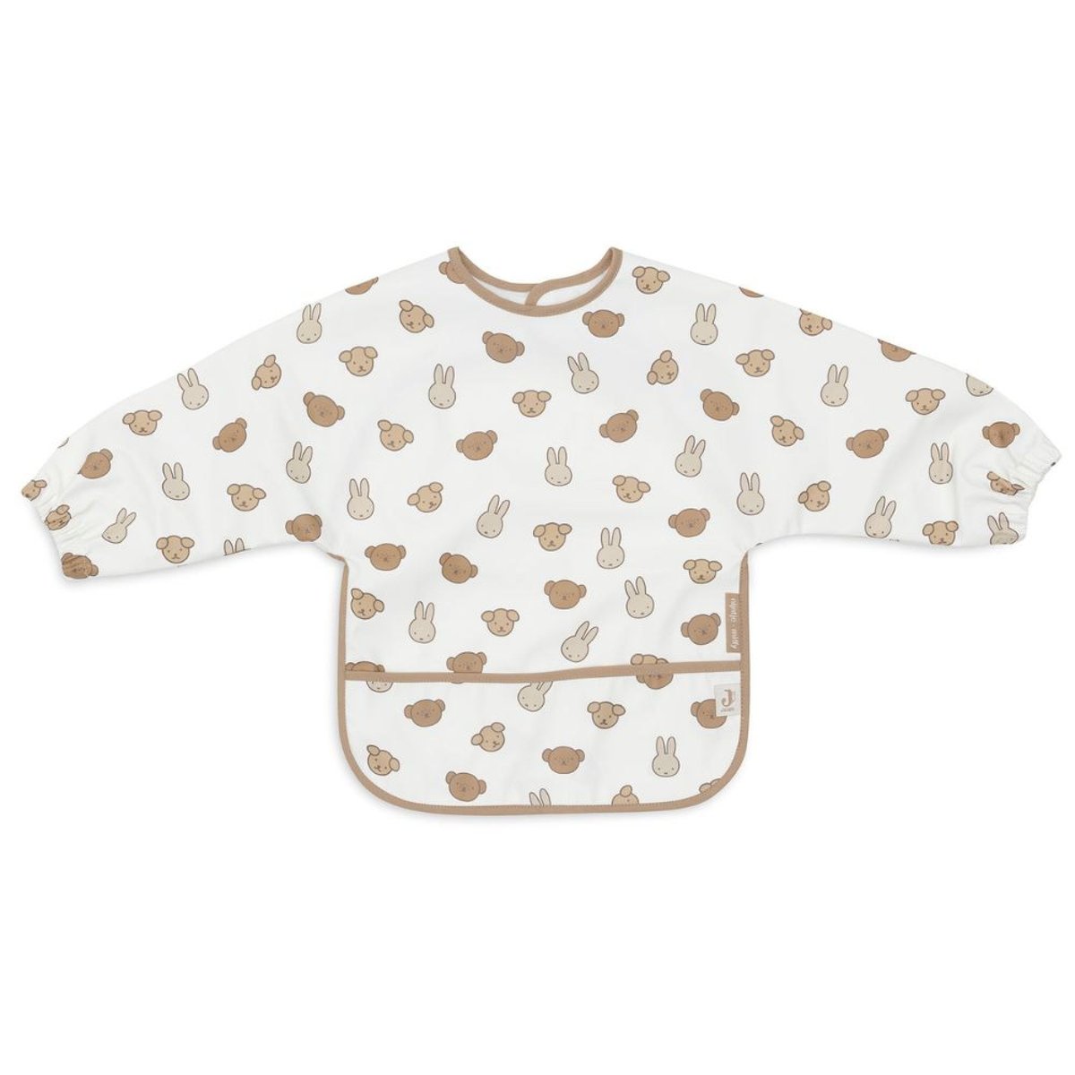Bavoir manches longues imperméable blanc miffy and friends, JOLLEIN
