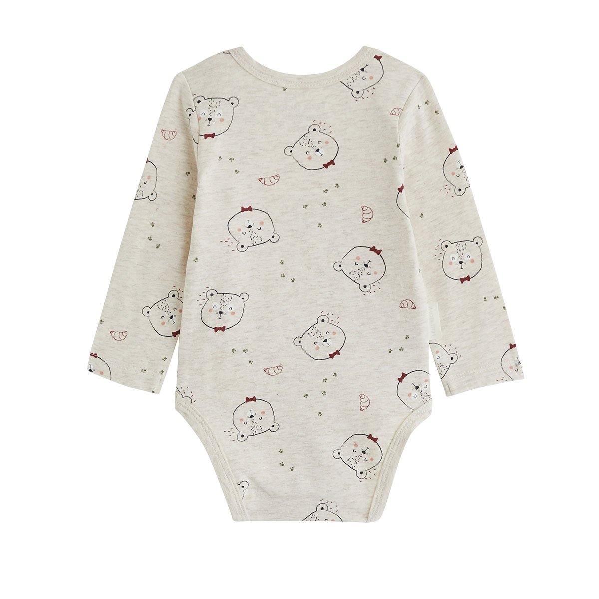 Lot de 2 bodies bébé manches longues Pistache gris, PETIT BEGUIN