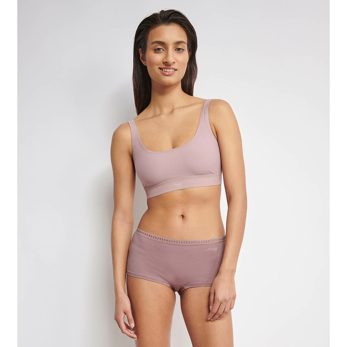 Lot de 3 boxers en coton Go Crush rose+mauve+imprimé, SLOGGI